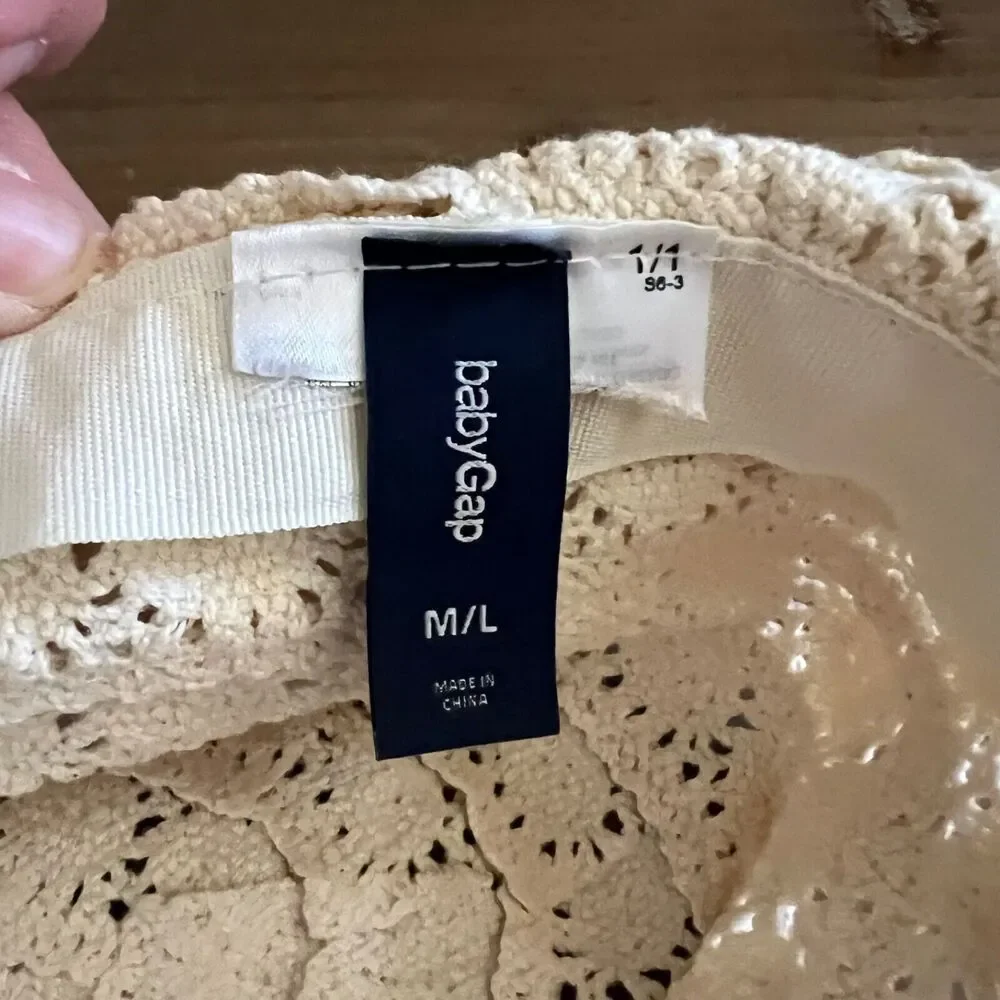 Baby GAP Girls Shimmer  Crochet Fedora Summer Hat Off White M/L